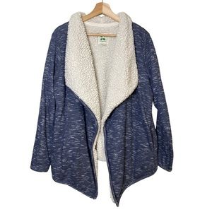 Green Tea Heather Sherpa Wrap Cardigan